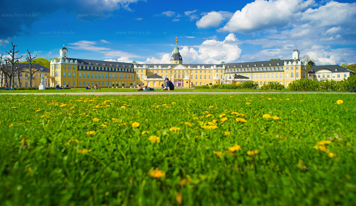 Wiese vor Schloss Karlsruhe